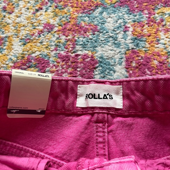 ROLLA’s original high rise straight jeans in pink - Picture 4 of 5